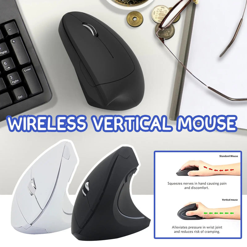 mouse gamer sem fio estilo ergonômino vertical