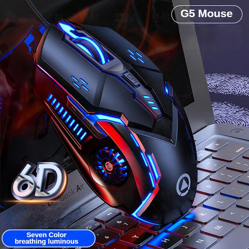 mouse gamer profissional rgb com fio