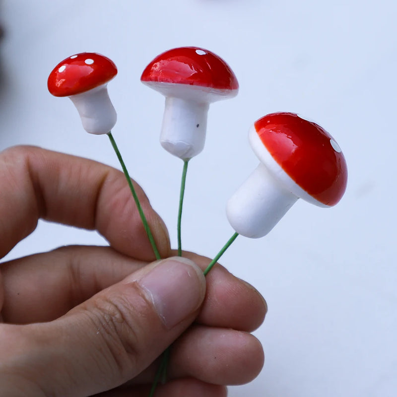 mini cogumelos de resina para decoração de jardim