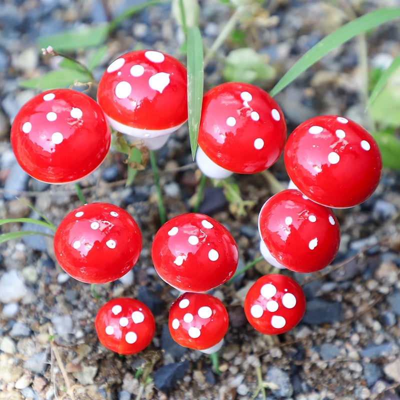 mini cogumelos de resina para decoração de jardim